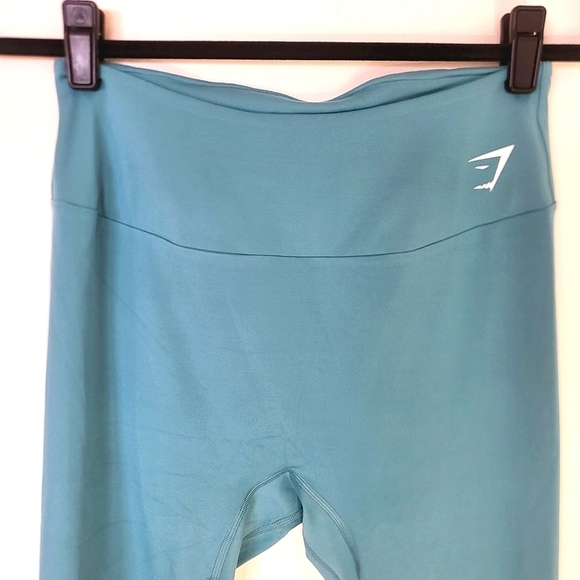EUC Gymshark Training Cropped High-Waist Legging Capri Teal Women Xlarge - Picture 4 of 15